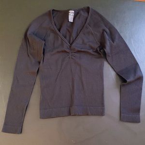 PINK Active Stretch Knit Top.  Black color.  Size Petite Small.